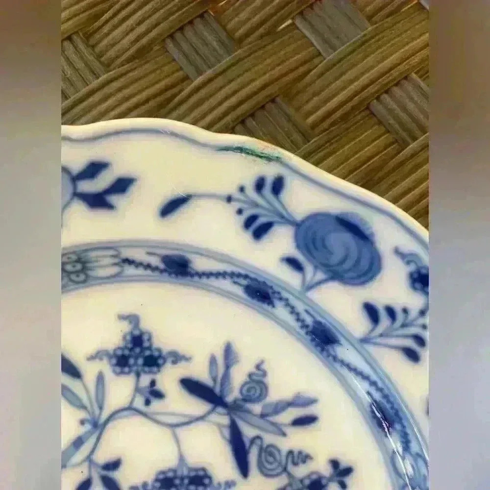 5 pc Antique Meissen great condition!! RARE! Flow blue Porcelain China 1800’s - Picture 3 of 12